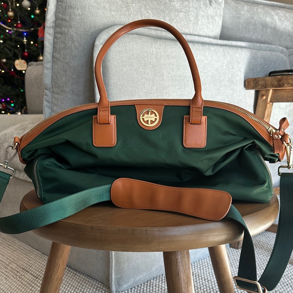 Chic Green and Tan Women's Travel Bag
